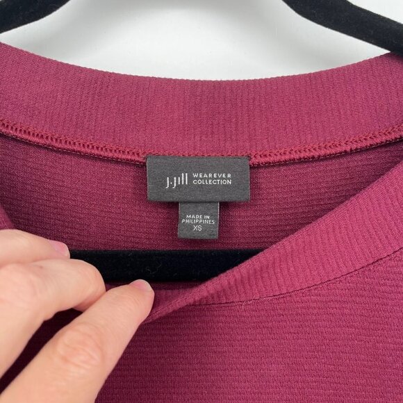 J Jill Wearever Collection Sweater Midi Dress Size XS Burgundy Casual Boat Neck - Picture 5 of 11